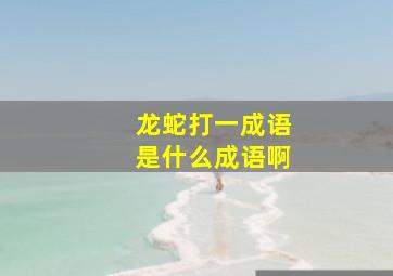 龙蛇打一成语是什么成语啊