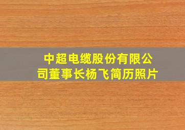 中超电缆股份有限公司董事长杨飞简历照片