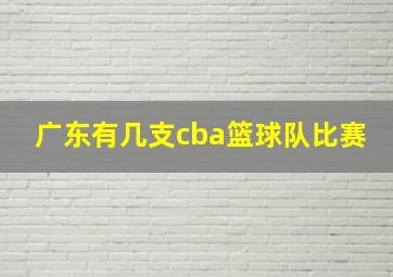 广东有几支cba篮球队比赛