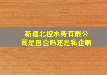 新疆北控水务有限公司是国企吗还是私企啊