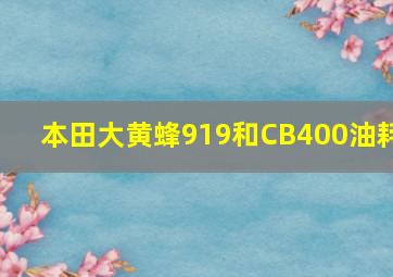 本田大黄蜂919和CB400油耗