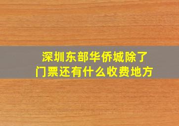 深圳东部华侨城除了门票还有什么收费地方