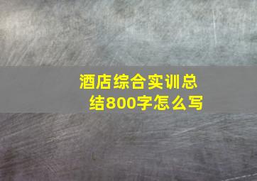 酒店综合实训总结800字怎么写